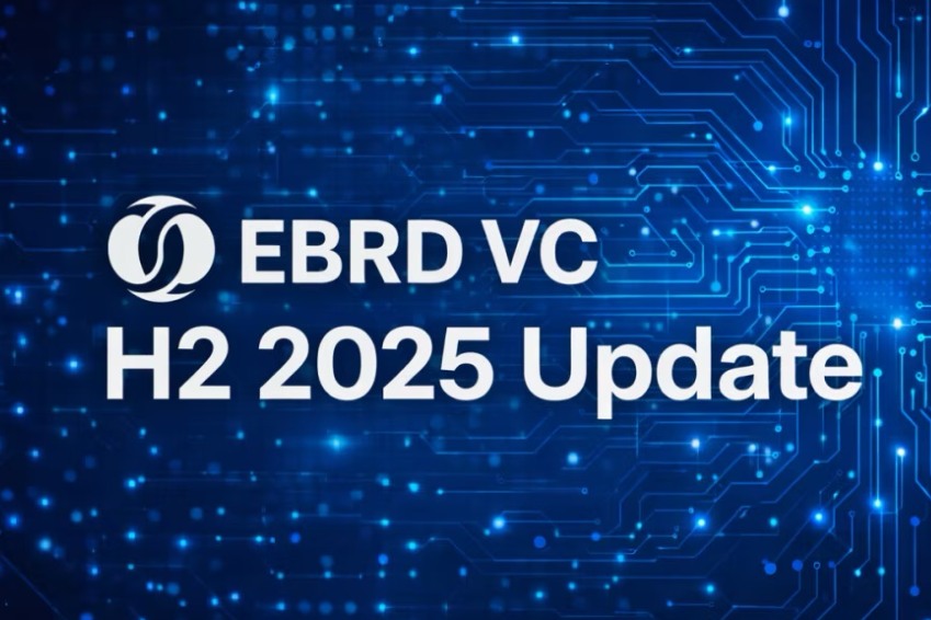 An image with blue background and text that says 'EBRD VC H2 2025 Update'